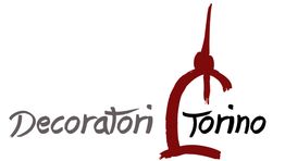 Logo con scritta "Decoratori Torino" e illustrazione stilizzata del monumento Mole Antonelliana.