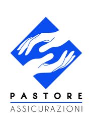 Logo "Pastore Assicurazioni" con due mani stilizzate in un rombo blu.