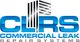 Logo with text: "CLRS Commercial Leak Repair Systems" next to a stylized building design.