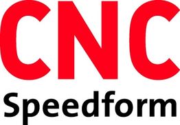 Textlogo "CNC Speedform" in Rot und Schwarz auf weißem Hintergrund.