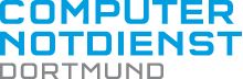 Logo: Text "Computer Notdienst Dortmund" in blauer und grauer Schrift auf weißem Hintergrund.