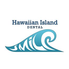 Hawaiian Island Dental logo with a stylized wave spelling "smile."