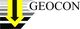Gelbes Pfeil-Logo mit horizontalen Linien und dem schwarzen Text "GEOCON" rechts daneben.