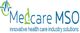 Logo of Medcare MSO with a heartbeat symbol and text "innovative health care industry solutions".