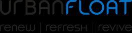 Logo with text "Urban Float: renew | refresh | revive" on a black background.