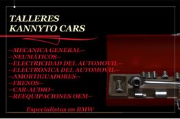 Texto sobre servicios automotrices y herramientas en un taller especializado en BMW.