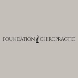 Logo with text "Foundation Chiropractic" and a spine graphic in the center.
