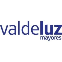 Logotipo de Valdeluz Mayores con texto en azul sobre fondo blanco.