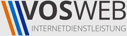 Logo mit drei bunten Streifen und Text: VOSWEB Internetdienstleistung.