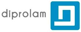 Logo de Diprolam con un diseño geométrico azul a la derecha.