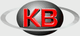 Logo mit rotem "KB" auf schwarzem Kreis, umgeben von einem grauen Oval.