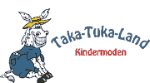 Zeichnung eines Esels mit Hut, Text: "Taka-Tuka-Land Kindermoden".