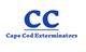 Logo with blue letters "CC" and text "Cape Cod Exterminators" below.