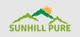 Sunhill Pure logo with green mountains and a yellow sun rising in the background.