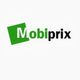 Logo de Mobiprix con letras verdes y negras sobre fondo blanco.