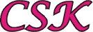 Text "CSK" in pinker Schrift auf weißem Hintergrund.