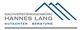 Logo des Sachverständigenbüros Hannes Lang mit blauen Dachlinien.