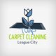 Logo for Tulip Carpet Cleaning in League City with a tulip on a rug.