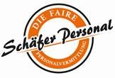 Logo von Schäfer Personal mit dem Schriftzug "Die faire Personalvermittlung" in einem orange Kreis.