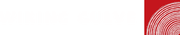 Logo for Wiking Gulve med rødt cirkulært mønster.