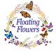 Circular design with colorful butterflies and "Floating Flowers" text in the center.