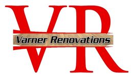 Red "VR" logo with "Varner Renovations" overlaid on a wooden plank graphic.