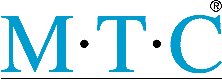 Logo mit den blauen Buchstaben M, T, C, getrennt durch Punkte auf grauem Hintergrund.