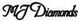 Logo with the text "MJ Diamonds" in elegant black script.