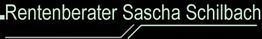 Text: "Rentenberater Sascha Schilbach" auf schwarzem Hintergrund mit weißer Linie.
