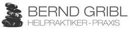 Logo der Heilpraktiker-Praxis Bernd Gribl mit Steinen auf der linken Seite.