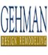GEHMAN Design Remodeling logo with blue text on white and gold background.