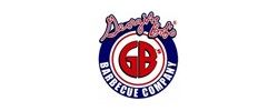 Logo of a barbecue company with "Dinosaur Bob's" and "GB" inside a blue circle.