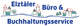 Logo mit bunten Häusern und Schriftzug "Elztäler Büro & Buchhaltungsservice" in Blau.