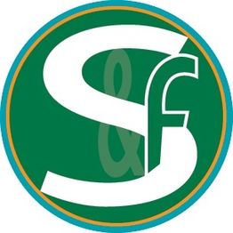 Green circular logo with white letters "S&F" in bold.