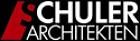 Logo mit rotem "S" in Dreiecksform und weißem Text: "Schuler Architekten" auf schwarzem Hintergrund.
