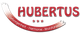 Logo mit "HUBERTUS", drei Sternen und Slogan: Geborgenheit - Harmonie - Wohlfühlen.