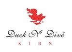 Logo mit roter Ente und Schriftzug "Duck N' Dive Kids".