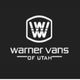 Logo of Warner Vans of Utah with stylized "W" in a shield on a black background.