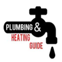 Silhouette of a faucet with "Plumbing & Heating Guide" text beside it.