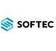 Logo mit blauem Hexagon und dem schwarzen Schriftzug "SOFTEC" daneben.