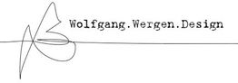 Abstraktes Logo mit Schriftzug "Wolfgang.Wergen.Design" darunter.