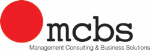 Logo von mcbs: Roter Kreis links, schwarzer Text "mcbs" und Slogan darunter.