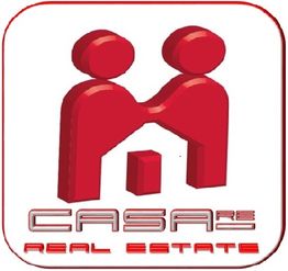 Logo rosso stilizzato con testo "CASA Re REAL ESTATE".
