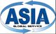 Logo di "ASIA SRL", cerchiato da frecce blu con la scritta "Global Service" sotto.