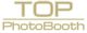 Text-Logo: "TOP PhotoBooth" in goldener Schrift auf weißem Hintergrund.