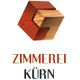 Logo der Zimmerei Kürn mit stilisiertem Holzschnitt in Rot- und Brauntönen.
