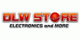 Logo mit rotem Text "DLW Store, Electronics and More" und einem stilisierten Planetenbild.