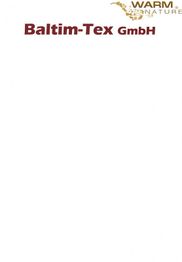 Text: "Baltim-Tex GmbH" und "Warm Nature" auf weißem Hintergrund.