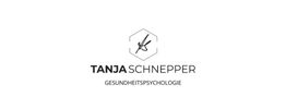 Logo: Text "Tanja Schnepper Gesundheitspsychologie" mit Hexagon und stilisiertem Füller darüber.