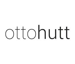 Schwarzes Logo mit dem Schriftzug "otto hutt" auf weißem Hintergrund.